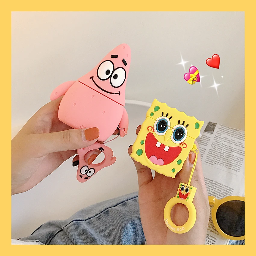 GOOYIYO - For Airpods 1 2 Pro Cartoon Silicone Case Earphone Charge Box Soft Cover 3 Accessory &amp Ring |