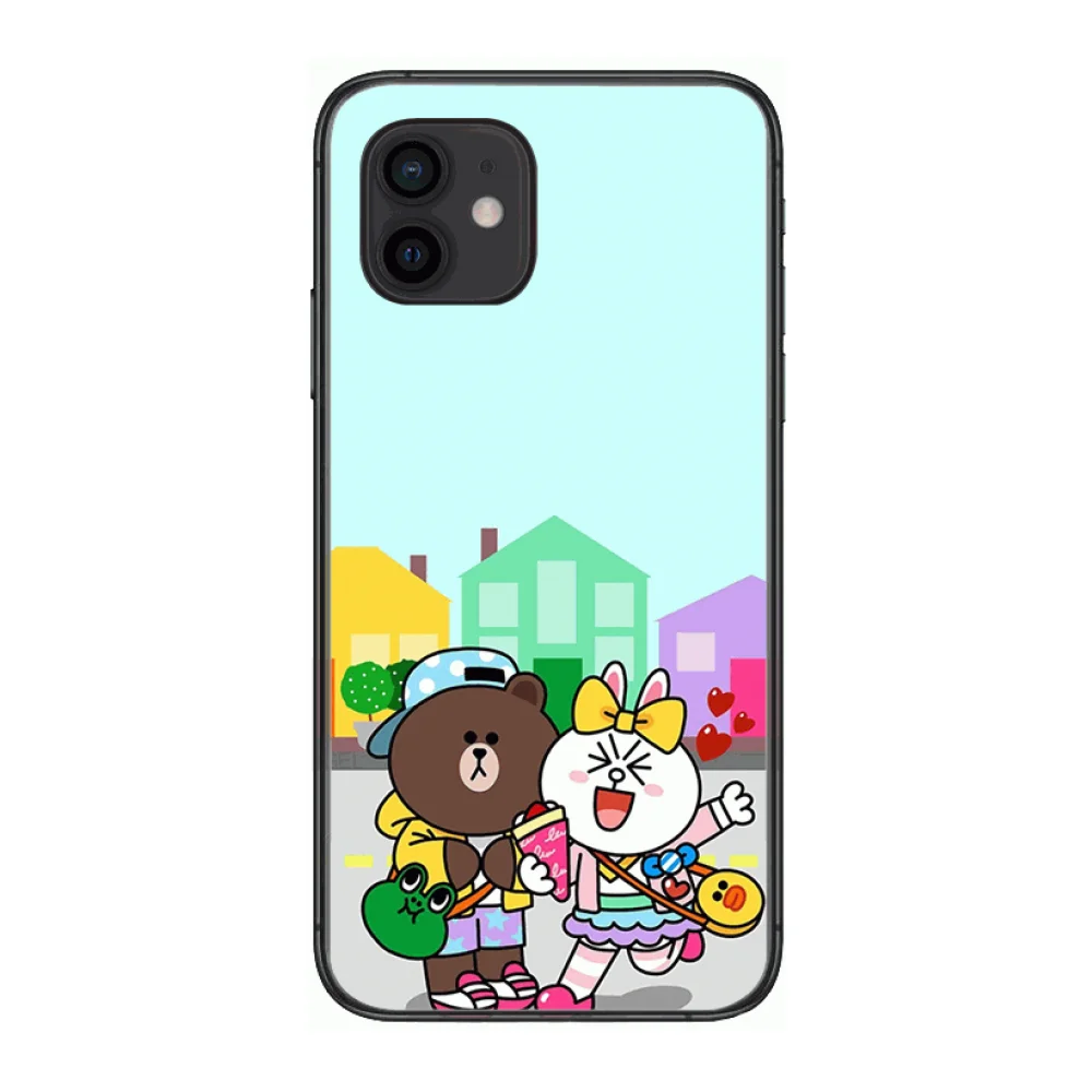 

Bear animation Style Phone Case cover For iphone 12 pro max 11 8 7 6 s XR PLUS X XS SE 2020 mini black cell shell