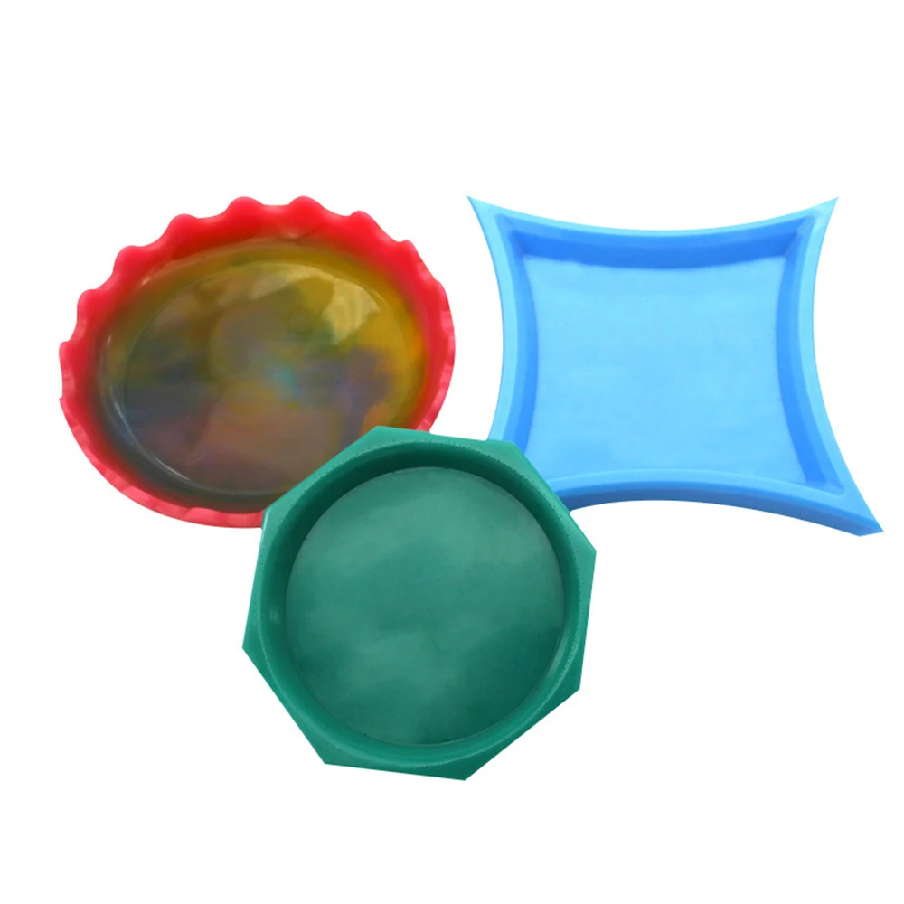 

New DIY Crystal Irregular Epoxy Resin Mold Dish Mold Mirror Manual Silicone Mold Storage Box 3 Pattrerns