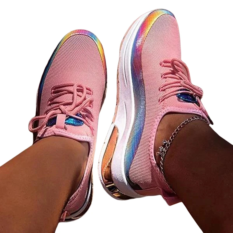 

Women Lace Up Sneaker 2021 Woman Casual Mesh Spring Autumn Women's Breathable Ladies Comfortable Female Vulcanize Shoe Plus Size