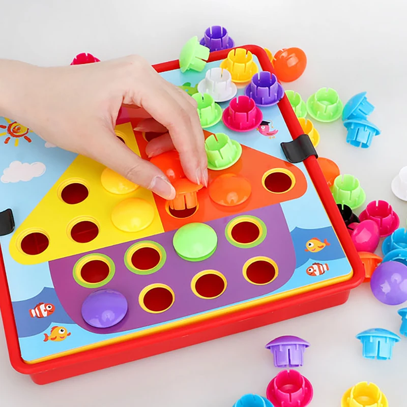 

3d Mushroom Nail Puzzle Children’s Early Education Puzzle Toy Jigsaw Puzzle Mosaic Mushroom Puzzle For Kids Christmas Gift