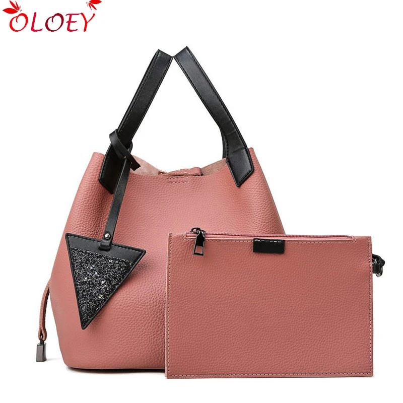 2019 большой емкости 2 комплекта женские сумки кисточкой Сумка торба карманы