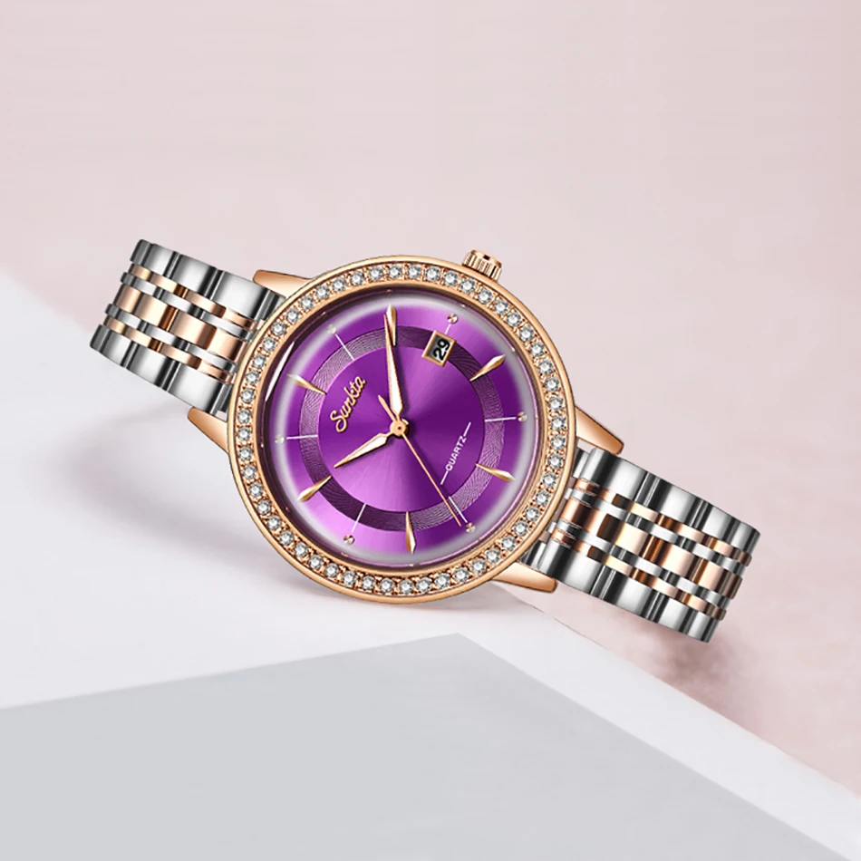 Часы наручные SUNKTA женские кварцевые брендовые Роскошные модные повседневные