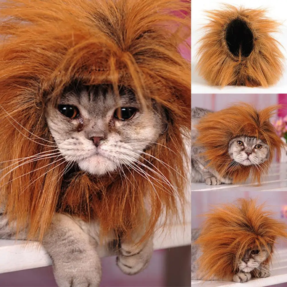 

Headgear Hat Lovely Adjustable Faux Dog Hair Pet Cosplay Wig for Party