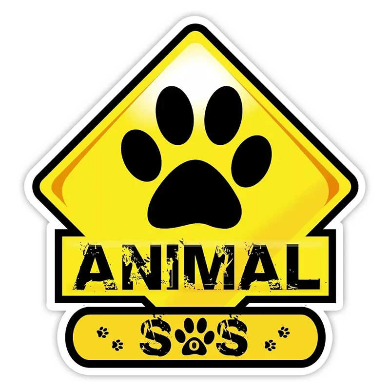 

11309# Various Sizes Removable Decal Animal SOS Car Sticker Waterproof on Bumper Rear Window Laptop