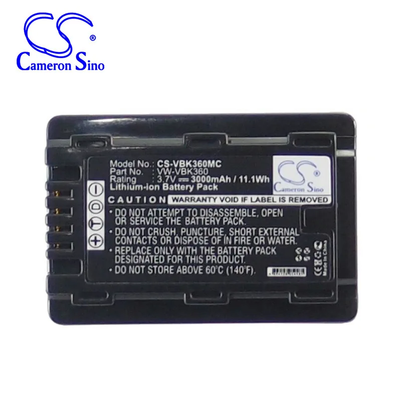 

CameronSino for PANASONIC HC-V10 HC-V100 HC-V100M HC-V500 HC-V500M HC-V700 HC-V700M HDC-HS60K HDC-SD40 VW-VBK360 battery