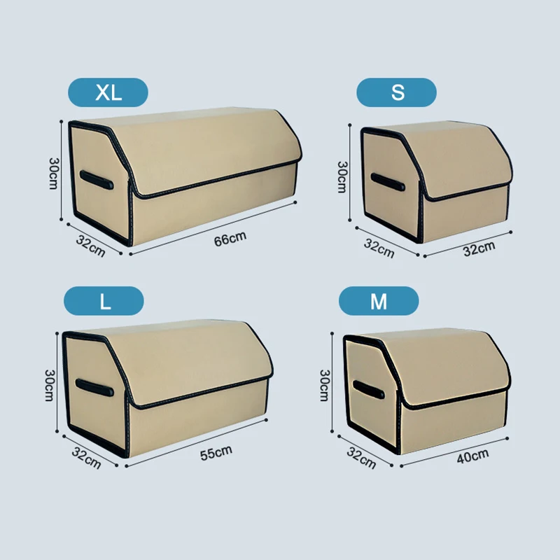 Дешево Однотонная коробка для хранения в багажник автомобиля, водонепроницаемый автомобильный Органайзер из искусственной кожи, складная коробк...