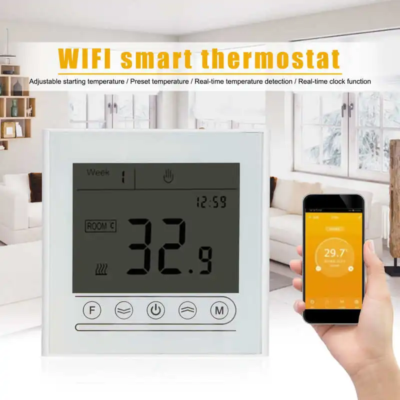

Programmable Thermostat LCD Touch Screen APP Voice Control Temperature Controller for Gas Boiler AC95-240V Kitchen Accessories