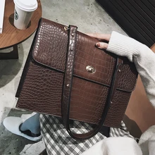European Fashion Female Big Tote bag 2020 New Quality PU Leather Womens Large Handbag Crocodile pattern Shoulder Messenger Bags