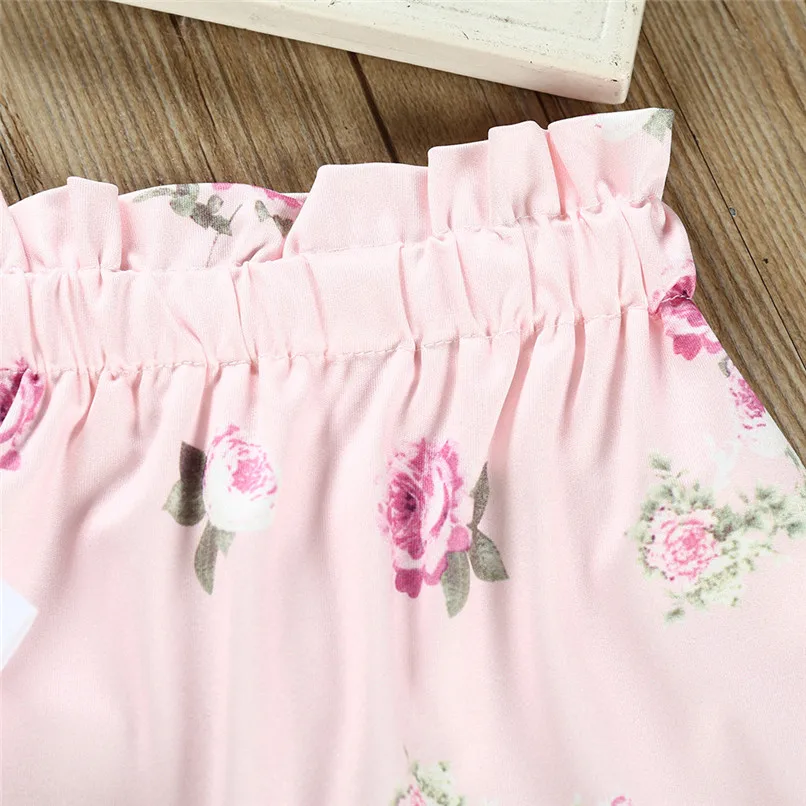 Vestido infantil/Одежда для новорожденных девочек, пальто, футболка Топы+ штаны с цветочным принтом, леггинсы, комплект одежды, roupa de bebe terno J6