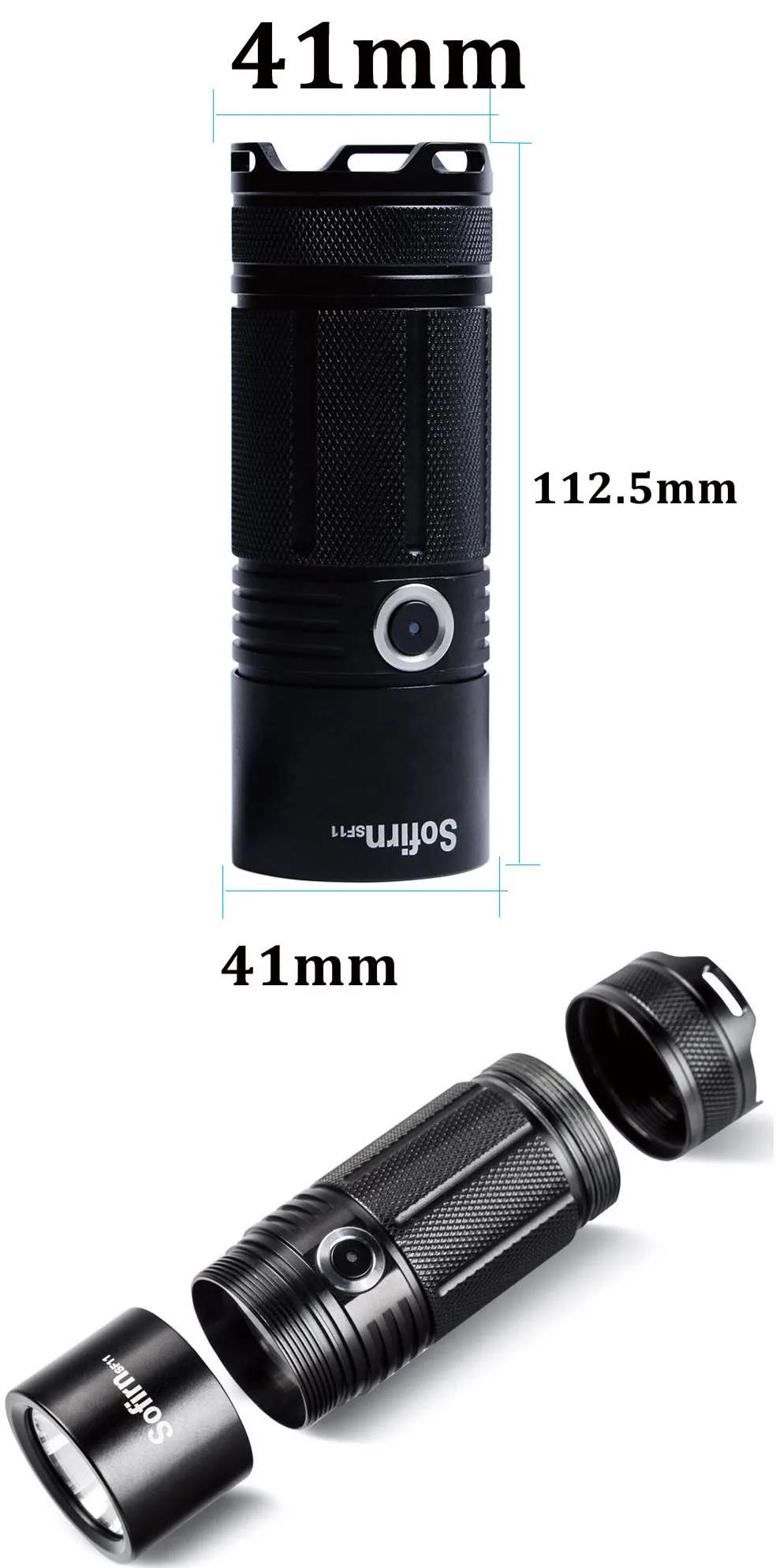 Sofirn SF11 power ful 6 Режимы светодиодный фонарик тактический фонарь качественный фонарь XPL 1100lm светодиодный фонарь высокой мощности лампа-индикатор мощности