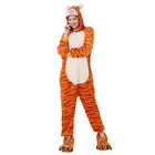 Пижамы с животными для взрослых женщин пижамы кигуруми все в одном пижамы костюмы животных Тигр косплей мультфильм пижама с капюшоном