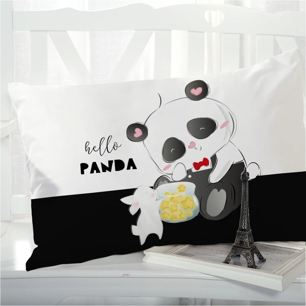 

1pc Panda Cartoon Children's Pillow cover Pillow case Bedding Pillowcase Pillowcovers decorative 50x70 3D for kids baby rabbit