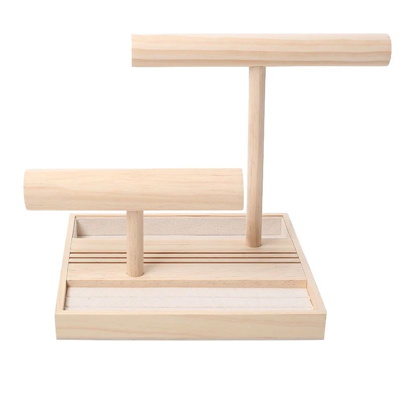

Solid Wood Earring Holder Household Jewelry Storage Tray, Bracelet Holder, Ring Holder, Necklace Display Stand