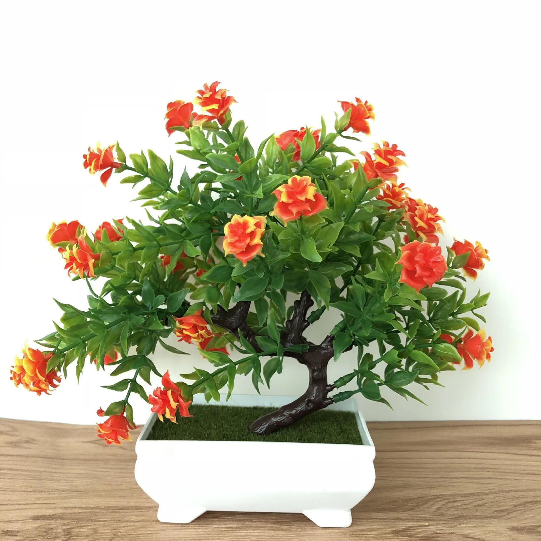 

Simulation plant multi fork rose potted indoor tabletop decoration simulation bonsai technology green plant decoration