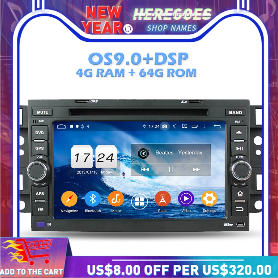 Автомобильный DVD-плеер IPS DSP Android 9 0 4 Гб ОЗУ 64 ПЗУ Wifi 4G luetooth RDS радио GPS карта для Chevrolet