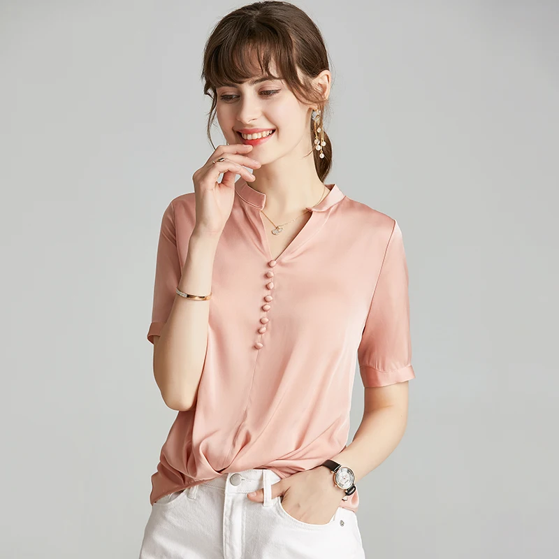 Женские модельные рубашки из чистого шелка 100% привлекательный модный пуловер с
