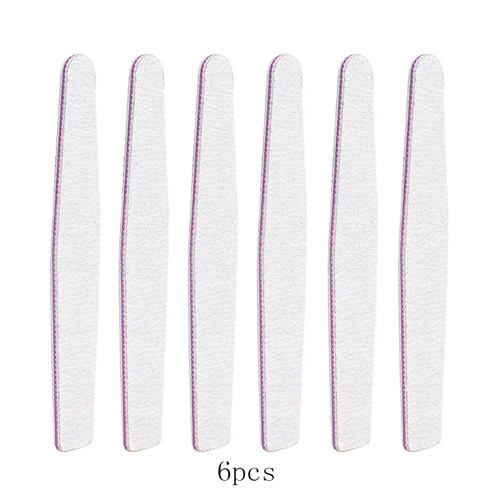 6 pcs Маникюрная пилка для ногтей 100/180, буферная пилка для ногтей, профессиональная пилка для ногтей, набор шлифовальных пилок для педикюра, полировка, двусторонняя полировка - Цвет: 6 pcs