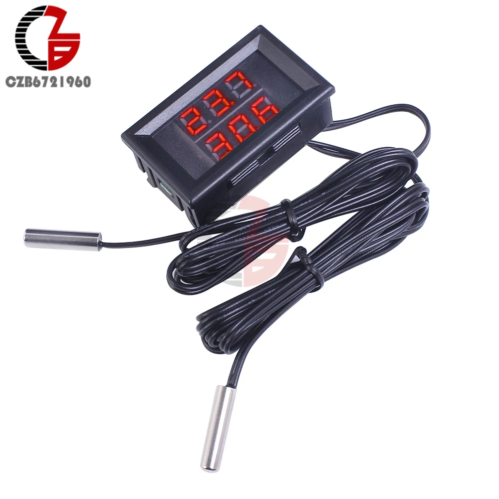 3 цифр 0 28 дюймов DC 4V 28V двойной термометр светодиодный Дисплей NTC