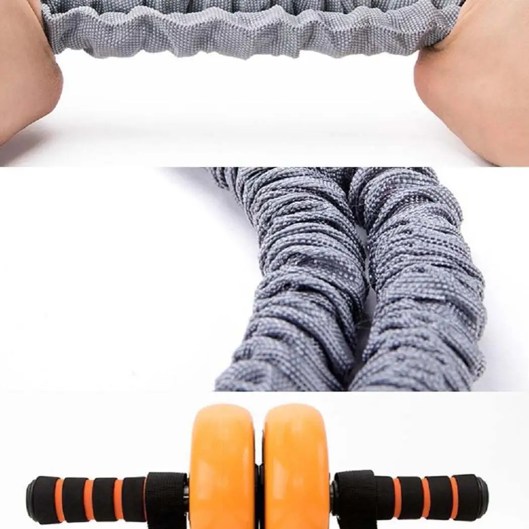 Тренажер для упражнений ролик колеса живота эластичные упругие ленты канат