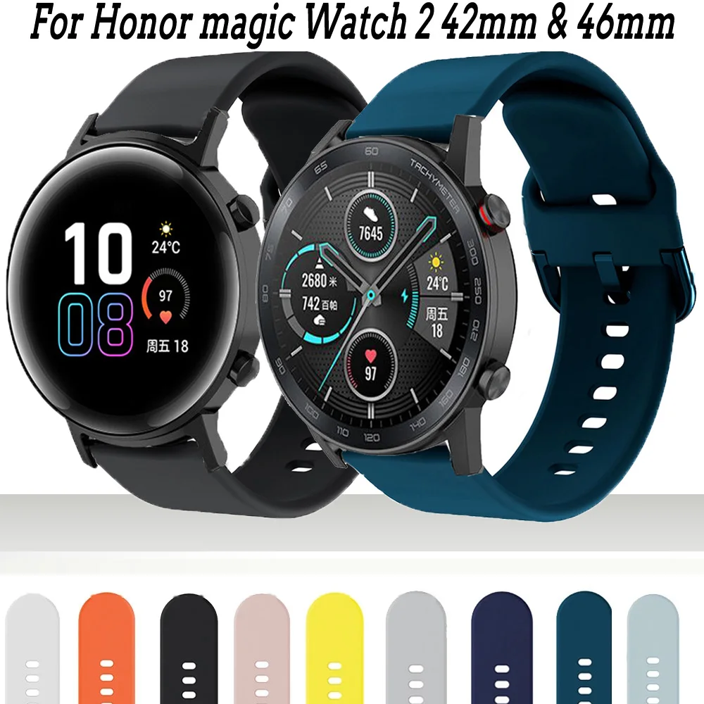 

Ремешок силиконовый для часов Honor magic Watch 2 42 мм 46 мм, браслет для Huawei watch GT 2, 20 мм 22 мм