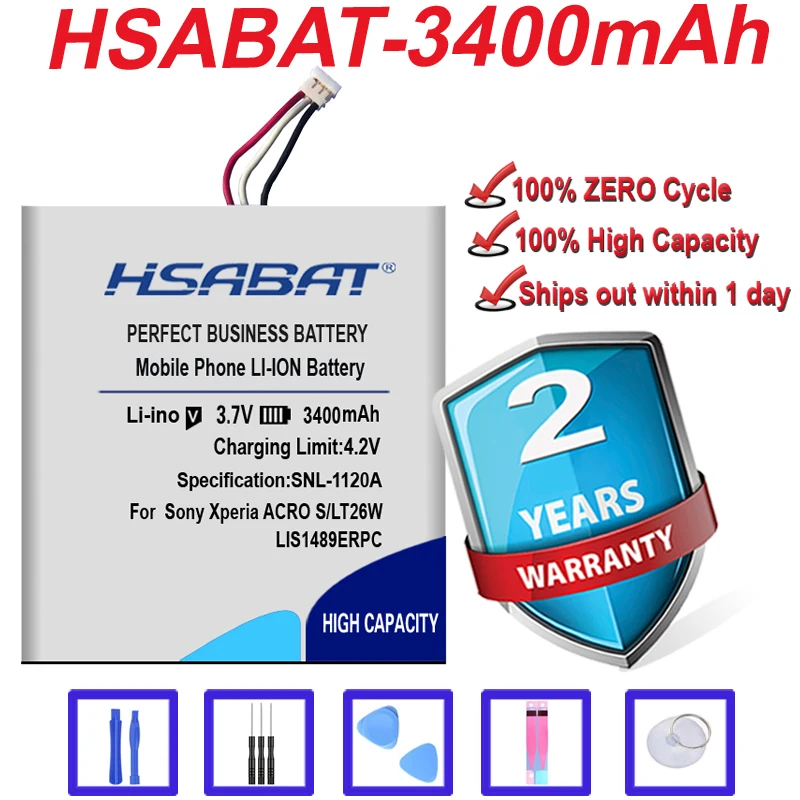 Аккумулятор HSABAT LIS1489ERPC 3400 мАч для Sony Ericsson Xperia acro S LT26W|battery for sony ericsson|battery forbattery |