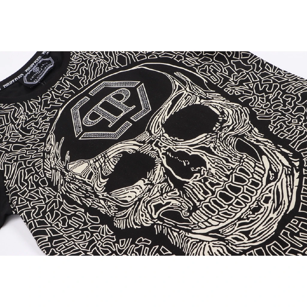 

Philipp Plein Philip T-shirt New Pp Skull Print Graffiti Punk Pure Cotton Breathable Fashion European