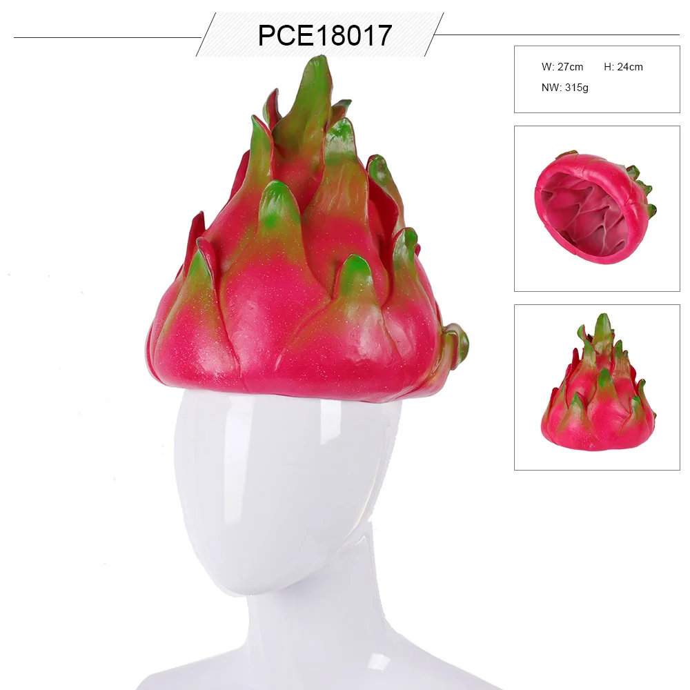 

Halloween carnival costume party props cosplay funny imitation pitaya fruit hat headgear
