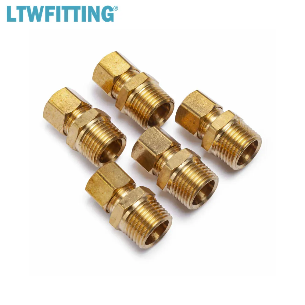 

LTWFITTING 1/2" OD x 1/2" Male NPT Compression Connector,BRASS COMPRESSION FITTING