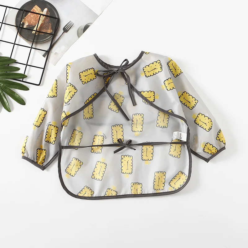Милые детские нагрудники водонепроницаемый фартук с длинным рукавом детская