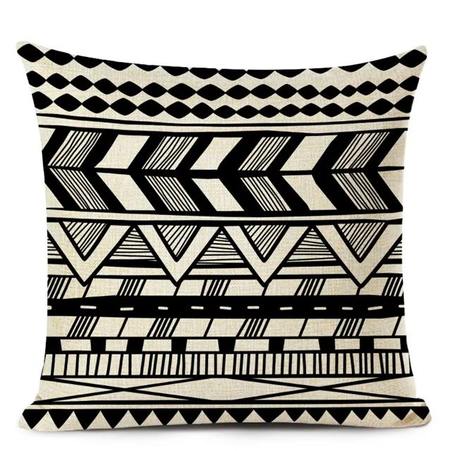 Retro High Quality ethnic Geometry Cushion Cover Throw Pillow Cutton Linen Car Sofa Bed Home Decor Textile Printed Pillowcase - Цвет: 21