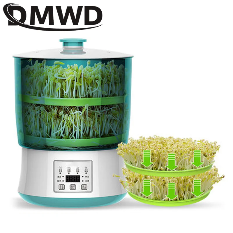 Electric Intelligence Bean Sprouts Maker Yogurt machine Natto Rice wine Green Seed Vegetable Seedling Growth Bucket 2/3 Layers | Бытовая