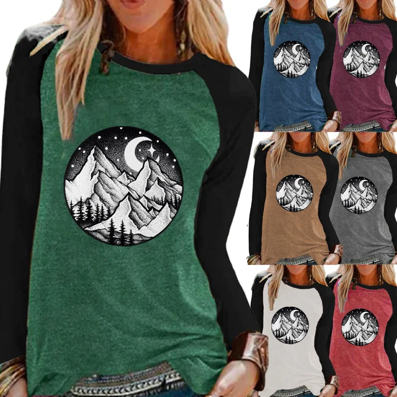 

Модные осенние женские удобные свитера с принтом, Повседневная Свободная и увеличенная футболка с круглым вырезом и рукавами реглан, женские топы