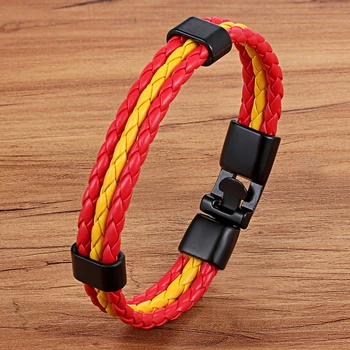 National Flag Design Pattern PU Leather Bracelet 3