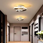 Металлический современный потолочный светильник для дома, светодиодный светильник, современный потолочный светильник, светодиодный светильник для спальни, коридора, освещение для балкона, белый и черный, 18 Вт