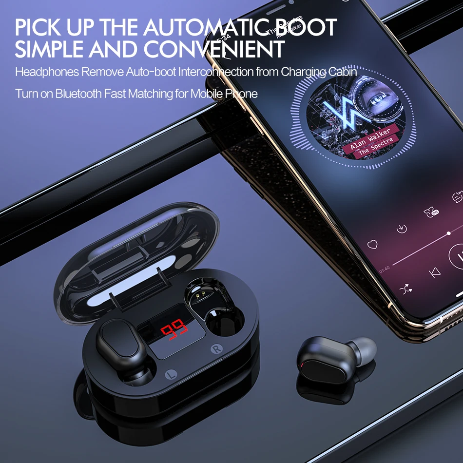 Наушники ROCK Bluetooth водонепроницаемые 8D стереонаушники свободные руки спортивные