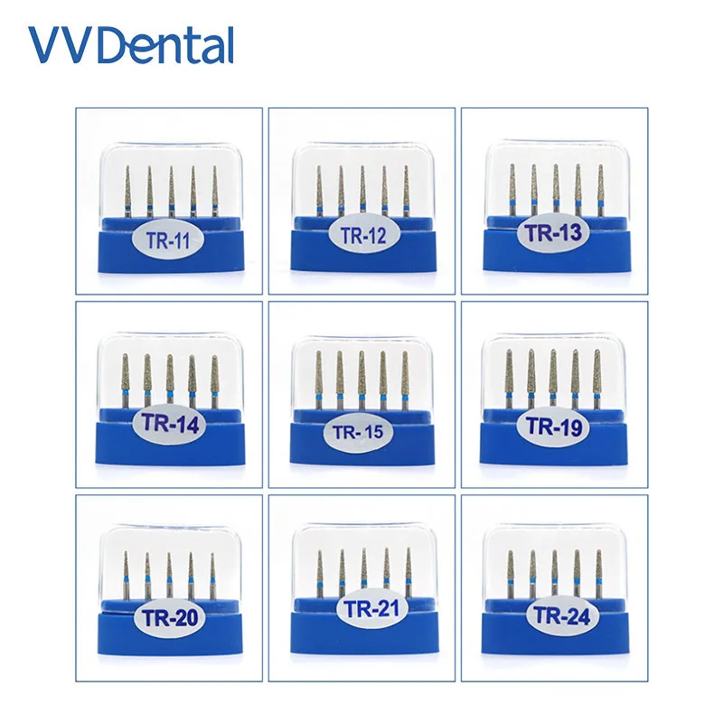 VVDental One Set Diamond FG высокоскоростные боры для полировки разглаживание серии TR