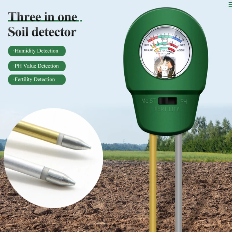 

Portable 3 in 1 Plant Soil PH Tester Moisture Measuring Humidity Meter Hydroponics Analyzer Gardening Detector Hygrometer