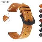 Ремешок для часов из кожи Крейзи Хорс, быстросъемный винтажный браслет для смарт-часов, 18 мм 20 мм 22 мм 24 мм, ручная работа