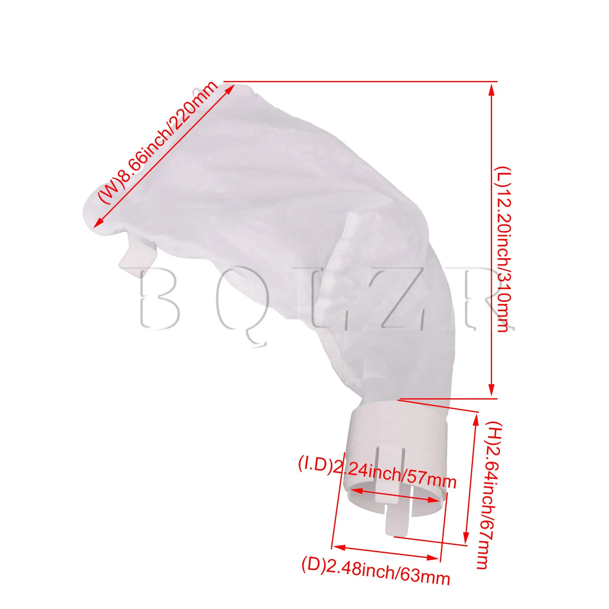 

BQLZR 2pcs White Universal Swimming Pool Cleaner Filter Bag for Clean Rubbish