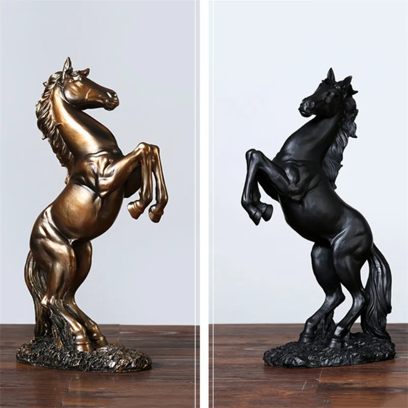 Фигурки лошадей из смолы креативная статуя животных винтажный домашний декор