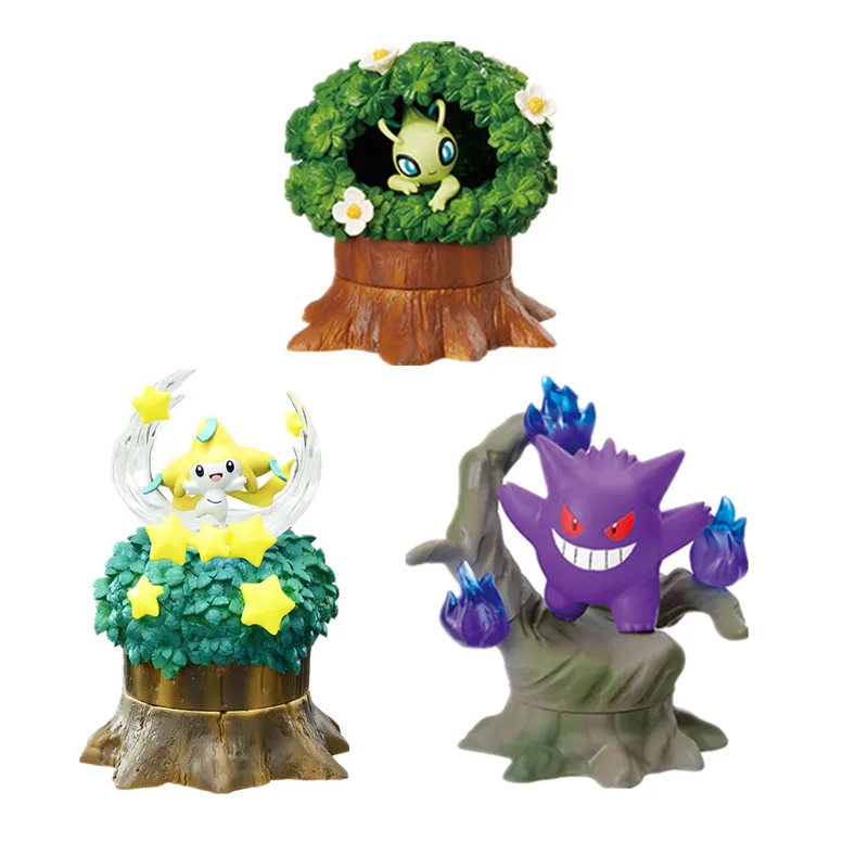 pokemon animetoys blind box mystery box forest tree jenga house pikachu gengar jirachi pidgeot birthday gift for children free global shipping