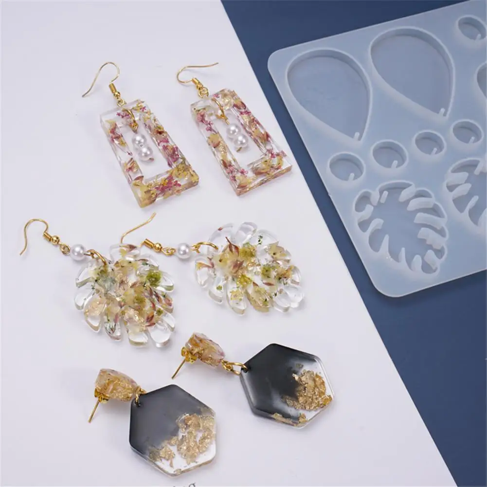 

DIY Crystal Epoxy Mold Resin Earring Pendant Mold Casting Silicone Molds Jewelry Earring Pendant Molds Jewelry Making Tool