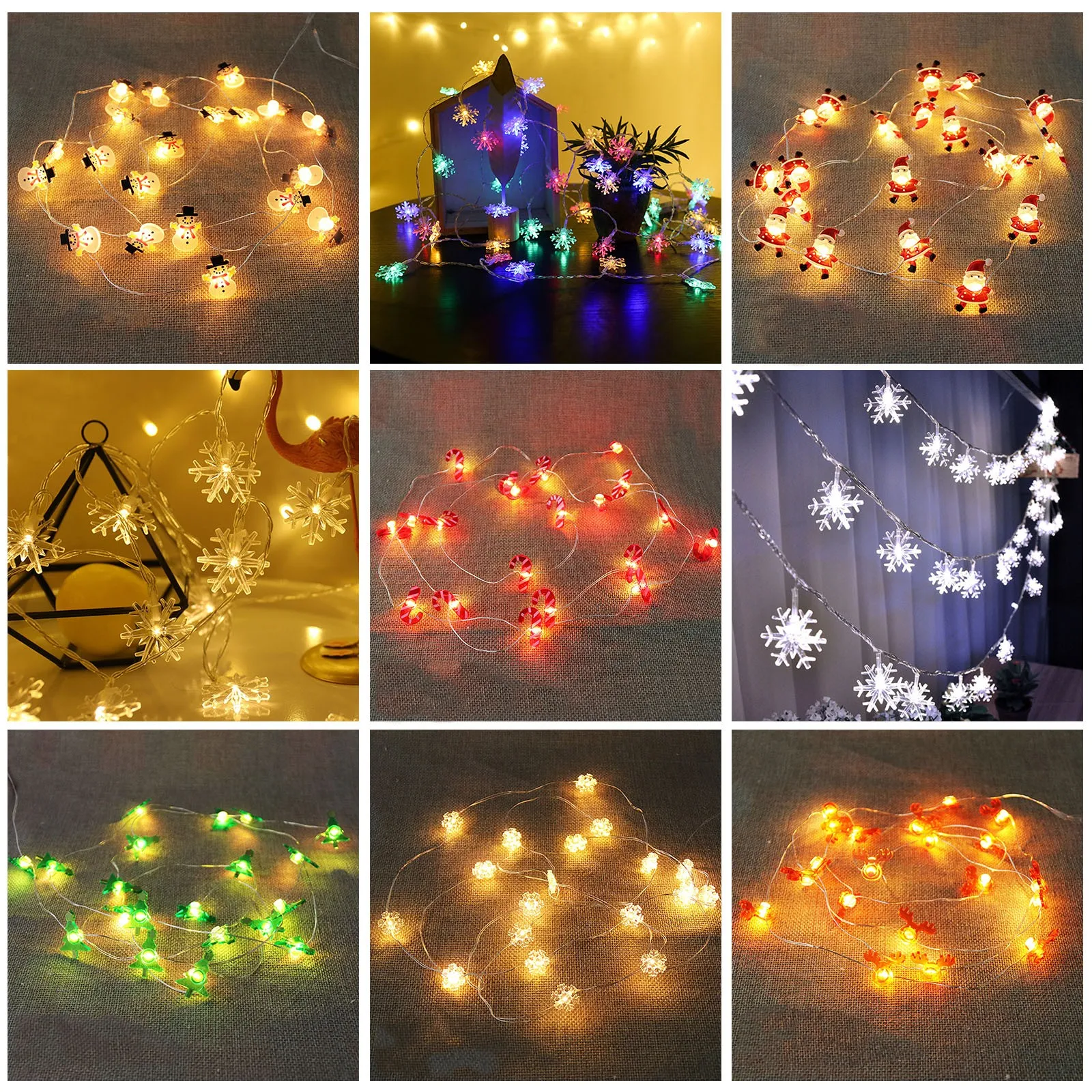 

2M 10LED Christmas Snowflake String Lights Decorations Winter Fairyland Decor Birthday Party Wedding Festival DIY Hanging Lights