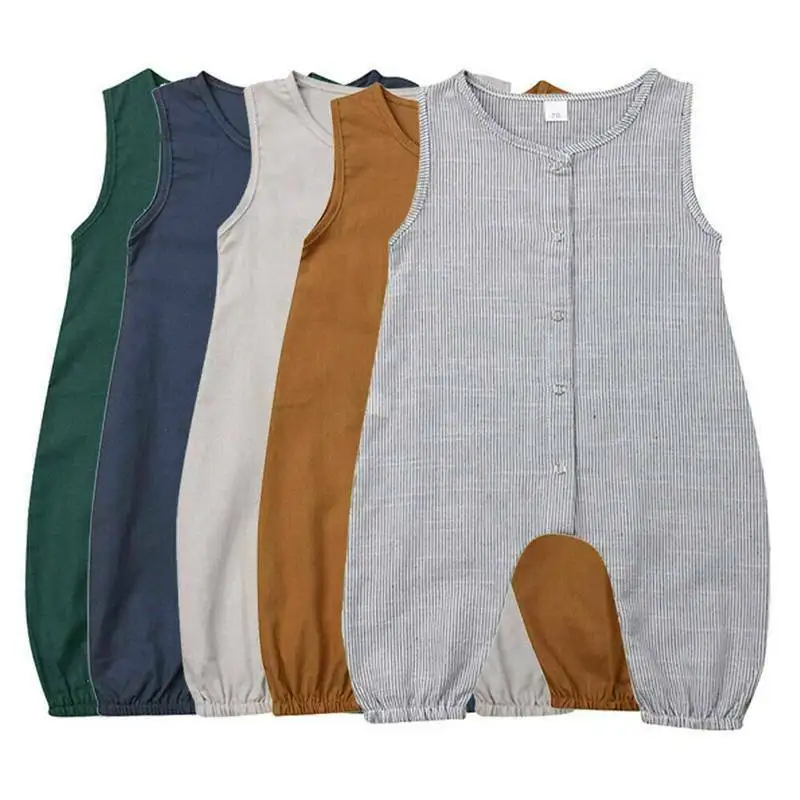 

Infant Baby Girls Boys Plain Romper Clothes Sleeveless Jumpsuit Casual Bodysuit