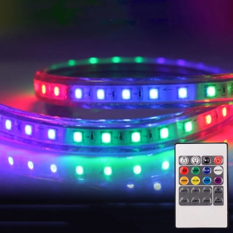 Гибкая светодиодная лента с дистанционным управлением SMD 5050 RGB 220 в 60