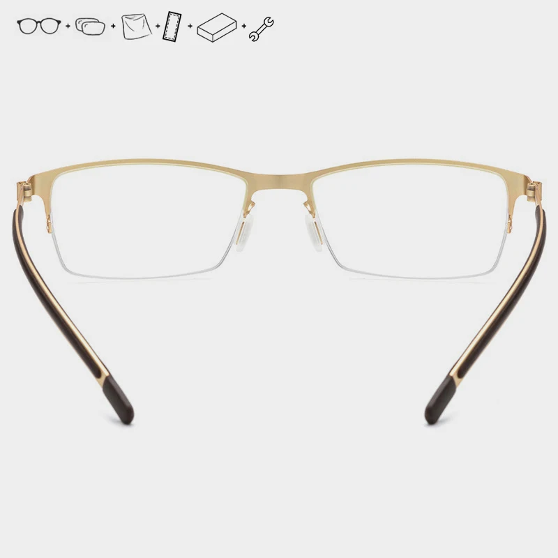 Рецептурные прогрессивные мужские очки без винтов из титанового сплава
