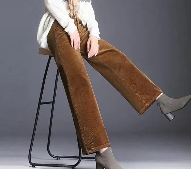 Новые модные осенне-весенние широкие брюки повседневные бриджи женские с