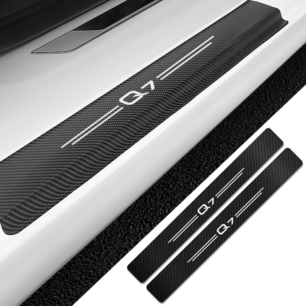 4 шт. углеродного волокна двери автомобиля пластины для порогов щитки наклейки Audi