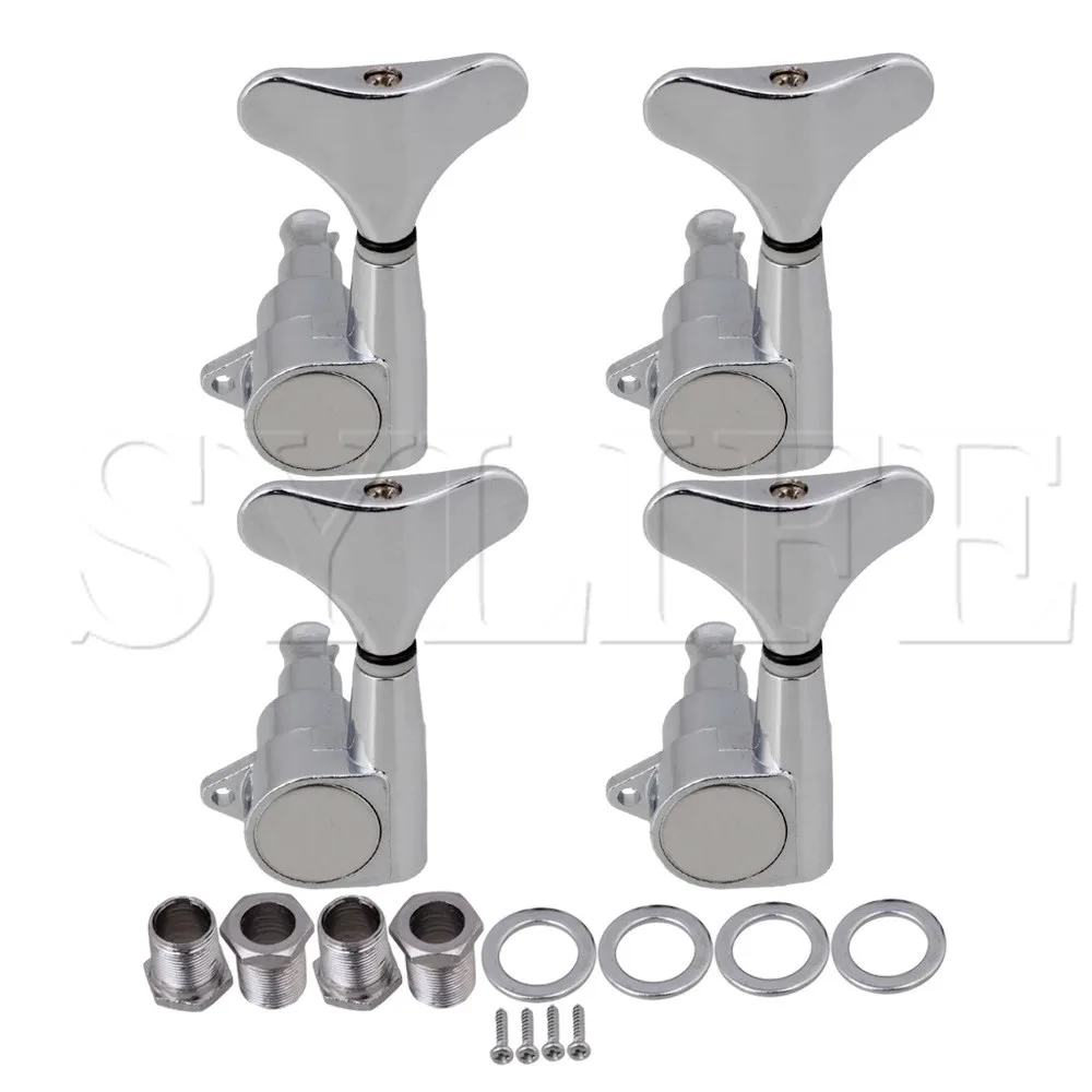 Хромированная 4 леворучная машинная головка для бас гитары|Детали и аксессуары